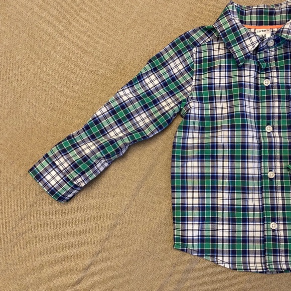 Carter's baby shirt size 24 months button down plaid dress casual shirt - Picture 9 of 10